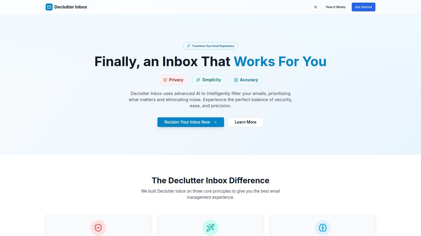 Declutter Inbox - AI-powered email management dashboard